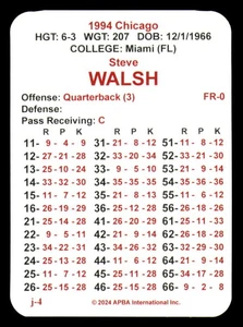 1994 APBA Football Season Team Set (From 2O25) - CHICAGO BEARS - Picture 1 of 5