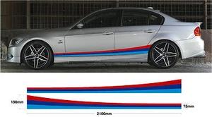 BMW Side Stripes 2.1m - Car decal graphic M sport E30 E36 E39 E46 E60 E90 M3 M5 - Picture 1 of 1