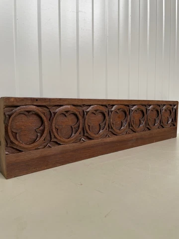 A Beautiful French Architectural Gothic Revival Carving/pediment in oak (1) Cover