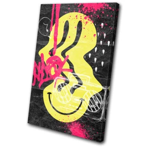 Quadro Stampa Rave Urban anni 90 Graffiti Musical SINGOLA TELA WALL ART - Foto 1 di 1
