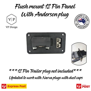 Flush 12 Pin Flat Trailer Socket Plug 50A plug Trailer Caravan Fit Anderson - Picture 1 of 5