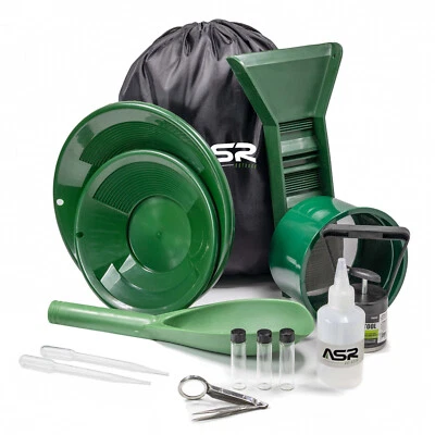 ASR Exterior Ligero Mochilero Dorado Panning Kit con Mini Esclusa de Goma 14 piezas Foto 1 de 4