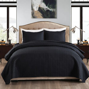 3 Piece Quilts Bedspread Coverlet Set Comforter Reversible Soft Bedding Cover