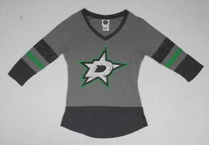 NHL Dallas Stars Hockey Women’s ¾ Sleeve Grey T-Shirt Size Small (17X25) - Picture 1 of 5