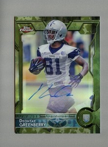 DEONTAY GREENBERRY - 2015 TOPPS CHROME MINI CAMO REFRACTOR RC AUTO S# 06/75