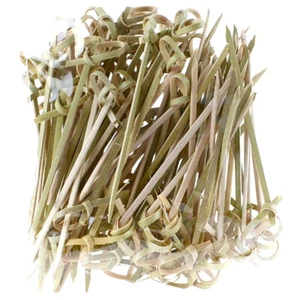 400 Pack - Bamboo Wood Knot Cocktail Skewer Picks - 3.5 Inches | for Appetizers - Picture 1 of 5