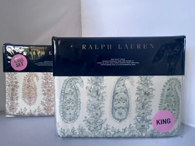Funda nórdica Ralph Lauren CAMILE KING coral desteñido cambray o salvia cambray $350 Foto 1 de 4