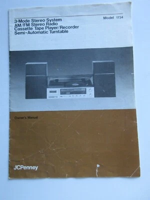 3-режимная стереосистема J C Penney модель 1734 руководство пользователя  - Изображение 1 из 4