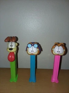 PEZ DISPENSERS-VINTAGE-GARFIELD-ALL FROM 1978-Set of 3-LOOSE-GOOD CONDITION - Picture 1 of 4