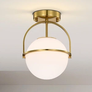 Semi Flush Mount Ceiling Light Gold Mid Century Modern Ceiling Light Fixture - Picture 1 of 7