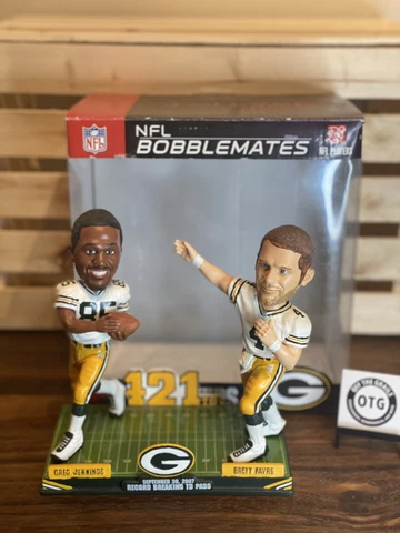BRETT FAVRE GREG JENNINGS GREEN BAY PACKERS BOBBLEHEAD 421ST TD FOCO (#/421) Cover