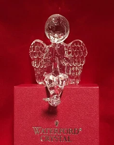 WATERFORD, CHERUB W/ TRUMPET HORN DANGLING FEET, PRECIOUS ANGEL SCULPTURE, MIB - Picture 1 of 8