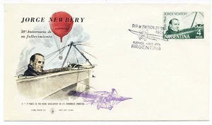 Argentina 1964 primer día cubierta piloto de avión Newbery #759 Buenos Aires caché - Imagen 1 de 2