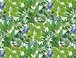 Allover Chintz Jungle Foliage 9 x 13.5 Inch Overglaze Ceramic Decal Sheet - Picture 1 of 2