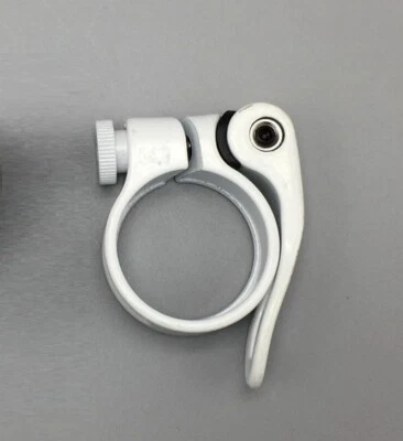 Road Bicycle MTB Bike Clamp Quick Release Seatpost Clamps 31.8/34.9mm White - Image 1 of 4