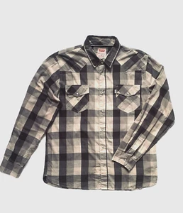 Levi's Shirt Men Size XL Pearl Snap Button Plaid Check Western Lightweight work - Picture 1 of 14