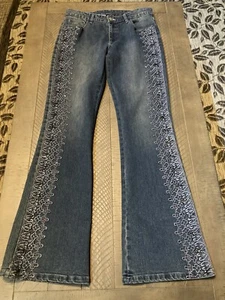 TALK OF THE WALK LACE AND BEADED EMBELLISHED WOMEN'S JEANS SIZE 10 - EUC - Picture 1 of 9