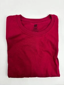 Hanes Men Crew neck 3XL T-Shirt ComfortSoft 100% Cotton Heavyweight Plain, Red - Picture 1 of 2