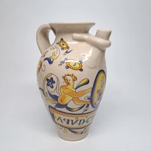 Vintage Italian Majolica Hand Painted Pharmacy Apothecary Jug Pitcher 5 1/2" - Picture 1 of 11