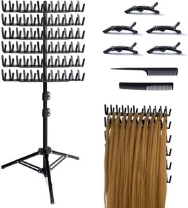 Braiding Hair Rack Standing Extension Holder Hanger, 144 Pegs black - Picture 1 of 6