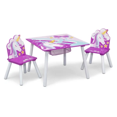 JUEGO DE MESA Y SILLAS NIÑAS Unicornio con Almacenamiento (2 Sillas Incluidas) Niños Niños Foto 1 de 4