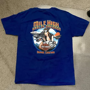 T-shirt Harley Davidson 2012 grande miglio alta sexy ragazza Denver Colorado - Foto 1 di 9