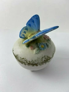 Vintage: Rosenthal Germany Porcelain Blue Butterfly Trinket Box - 3" H - Picture 1 of 6