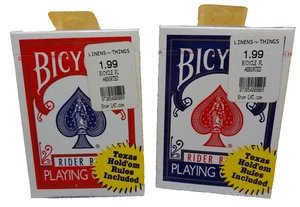Bicycle Poker 808 rider back lot 2 playing cards Linens N Things vintage - Picture 1 of 3