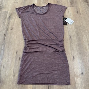 NWT Athleta Women's Odyssey Tee Dress Sz Medium Athleisure Ruched Purple Size M - Picture 1 of 6
