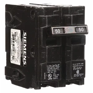 Q250 *Siemens* Circuit Breaker, Q Series, 50A, 2 Pole, 120/240V AC, 10kA at 120V - Picture 1 of 1