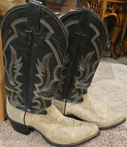 Justin Ringtail Lizard Exotic Leather Cowboy Boots Mens Size 9.5D REG #32991 - Picture 1 of 7