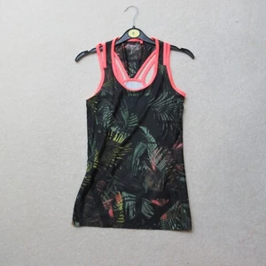 Ex Next Activewear Top Womens UK 6 Black Leaf Sleeveless Running EU 34 NWOT - Picture 1 of 7
