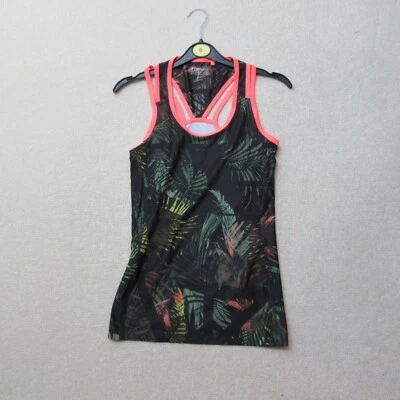 Ex Next Activewear Топ женщин Великобритании 6 черный лист без рукавов работает ЕС 34 новый без ЯРЛЫКОВ - Изображение 1 из 4