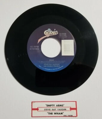 Stevie Ray Vaughan - Wham / Empty Arms - Vinyl 45 Record with Juke Box Tab  - Image 1 of 4