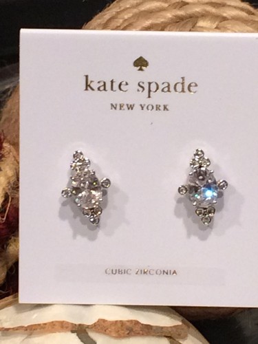 NWT Kate Spade Rise Shine Pave Cluster Earrings Cubic Zirconia