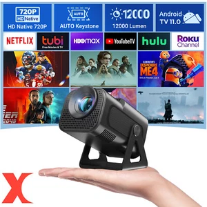 4K Projector 12000LMS 1080P 3D 5G WiFi Bluetooth Video Home Theater 200" Display - Picture 1 of 14