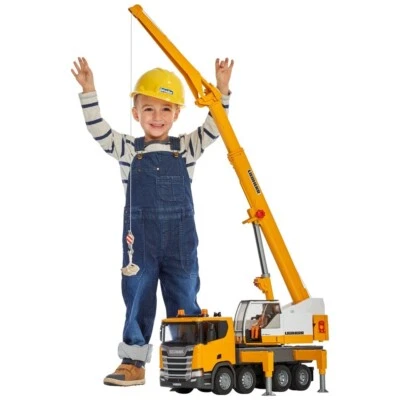 Camión grúa Bruder vehículo de construcción de juguete con luz y sonido Scania Liebherr Foto 1 de 3