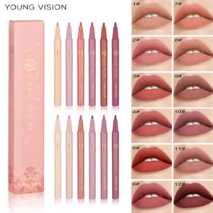 12 colores de labios mate Lig Lig Contour Penon lápiz de maquillaje duradero K - Imagen 1 de 36