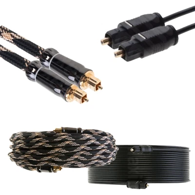 Toslink Cable de Audio Óptico Digital SPDIF Fibra Óptica Dolby Lote 3FT–25FT Lote Foto 1 de 4