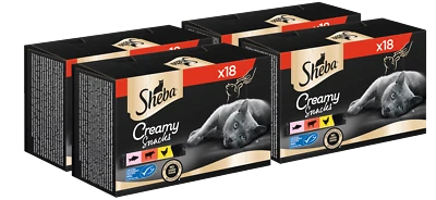 72x12g Sheba Creamy Snack Multipack Katzensnack Leckerlis Katzenfutter Pastete - Bild 1 von 4