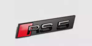 RS5 Front Black & Red 3D Front Grill Emblem Logo Sticker For Audi 1PCS NEW RS5 - Picture 1 of 1