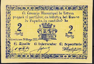 BILLETE LOCAL - 2 PESETAS TOTANA - 1937 - EBC+ - Imagen 1 de 2