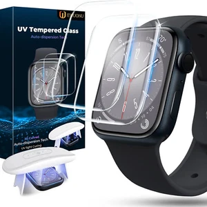 2-Packs UV Hard Glass Screen Protector For iWatch Series 10 9 8 7 6 5 4 3 Ultra - Picture 1 of 16