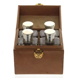Sterling Silver and Crystal Cased Set of 4 Scent Bottles France Circa 1900 - Picture 1 of 7