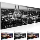 Bilder Set Modern Köln Wandbilder Wohnzimmer XXL Bild 160x50 cm Stadt Panorama