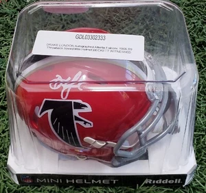 DRAKE LONDON handsigniert signed ATLANTA FALCONS Throwback Mini Helm - Bild 1 von 4