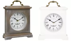 New 19th Century Wooden Vintage Mantel Clock Rustic Brown or White Colour - Picture 1 of 9