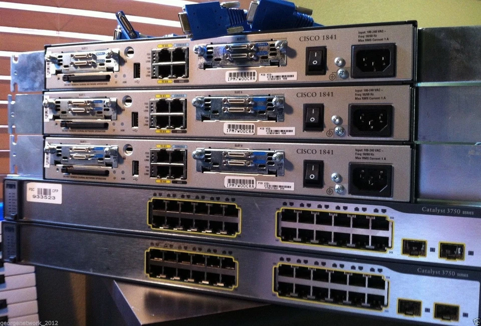  Cisco CCNA & CCNP Home Lab Kit  IOS 15.1 3x 1841 2x3750 IOS 12.2 - Image 1 of 1