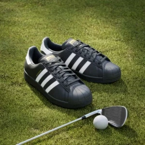 Nuevo con etiquetas Adidas Superstar Originales Golf Sin Tacos "Negro Blanco" Hombres/Mujeres - Imagen 1 de 11