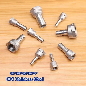 Stainless Steel 304 Female BSP Thread Hosetails Barbed Connector 1/4" to 1" - Picture 1 of 6